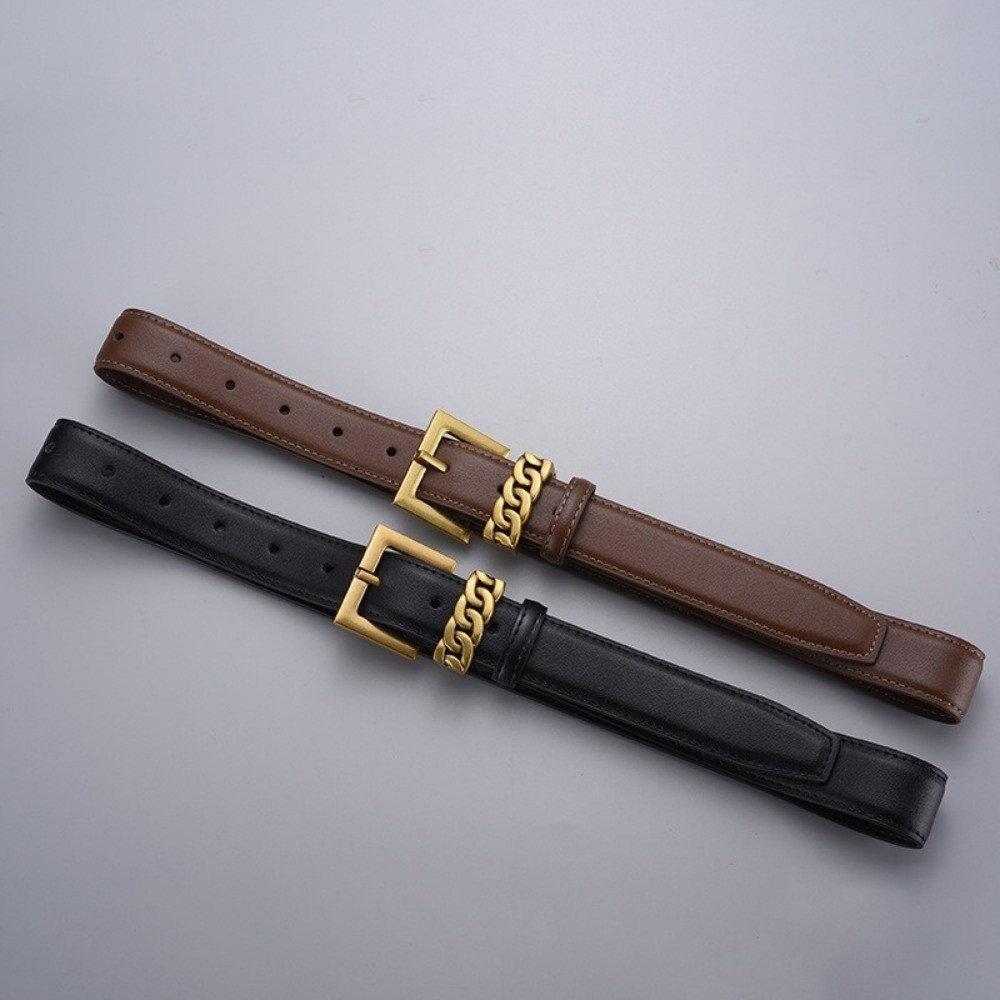 Formal Belt Leather Thin - Moda 2,3 cm Genişliğinde Deri Kemer,
