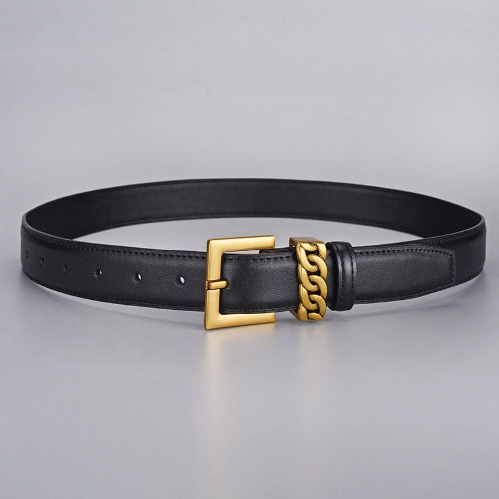 Formal Belt Leather Thin - Lüks 2,3 cm Genişliğinde Deri Kemer,