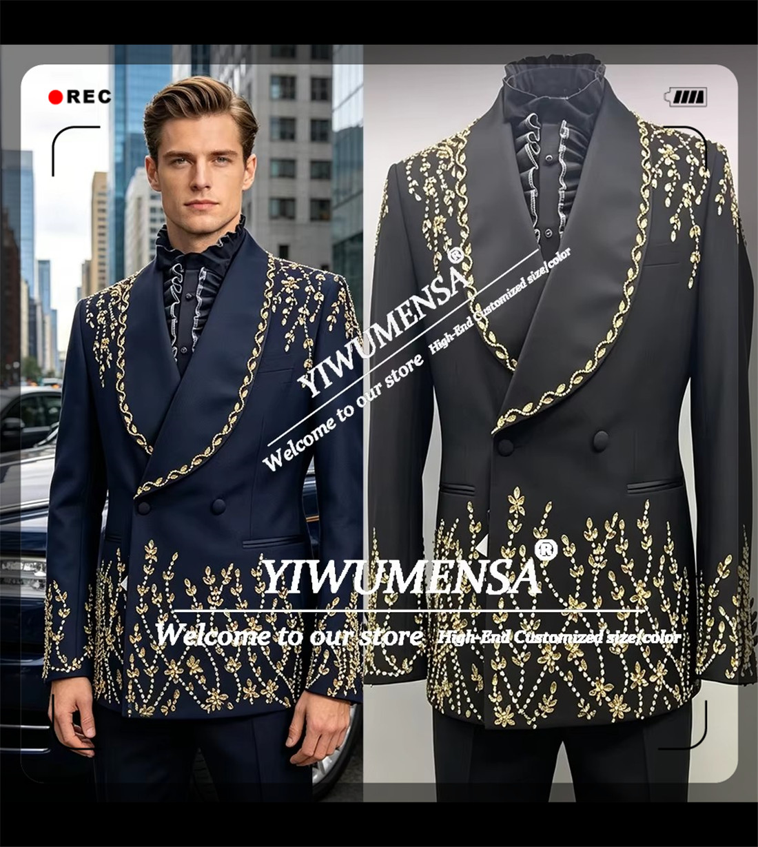 Men Formal Party Wear Outfit - Erkekler İçin Zarif Düğün Takımı Altın