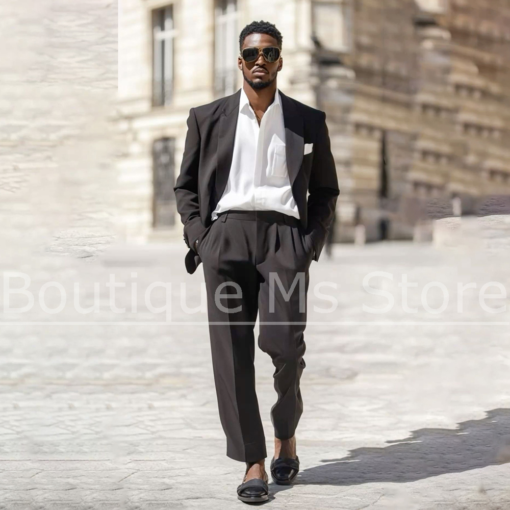Men Formal Party Wear Outfit - Koyu Kahverengi erkek Takım Elbise 2