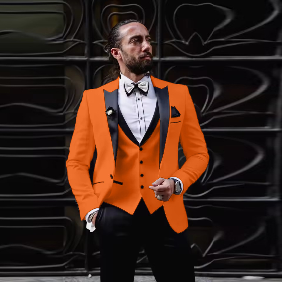 Men'S Formal Dinner Wear - Erkek Slim Fit 3 Parçalı Smokin