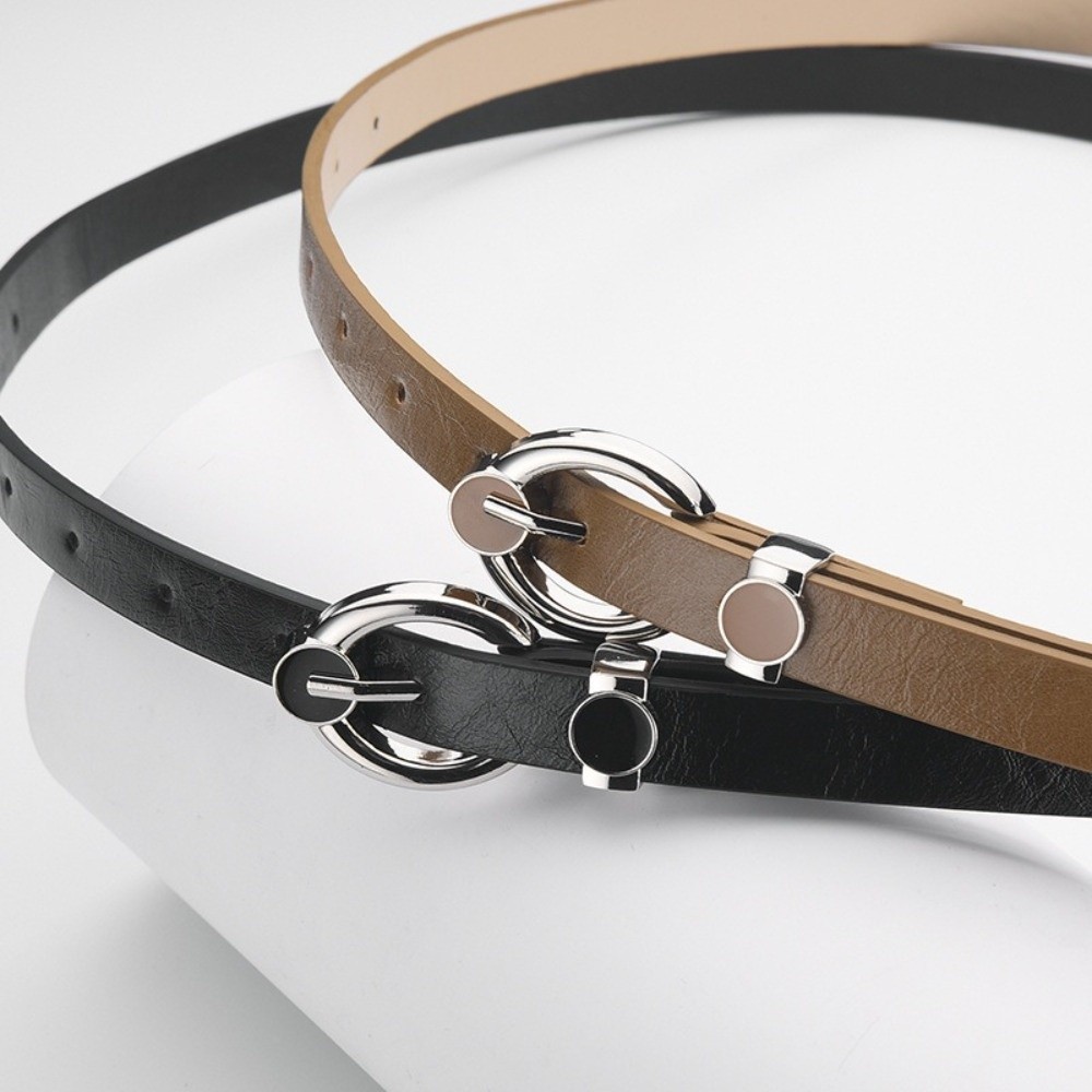 Formal Belt Leather Thin - Moda Alaşım Tokalı İnce Bel Kemeri