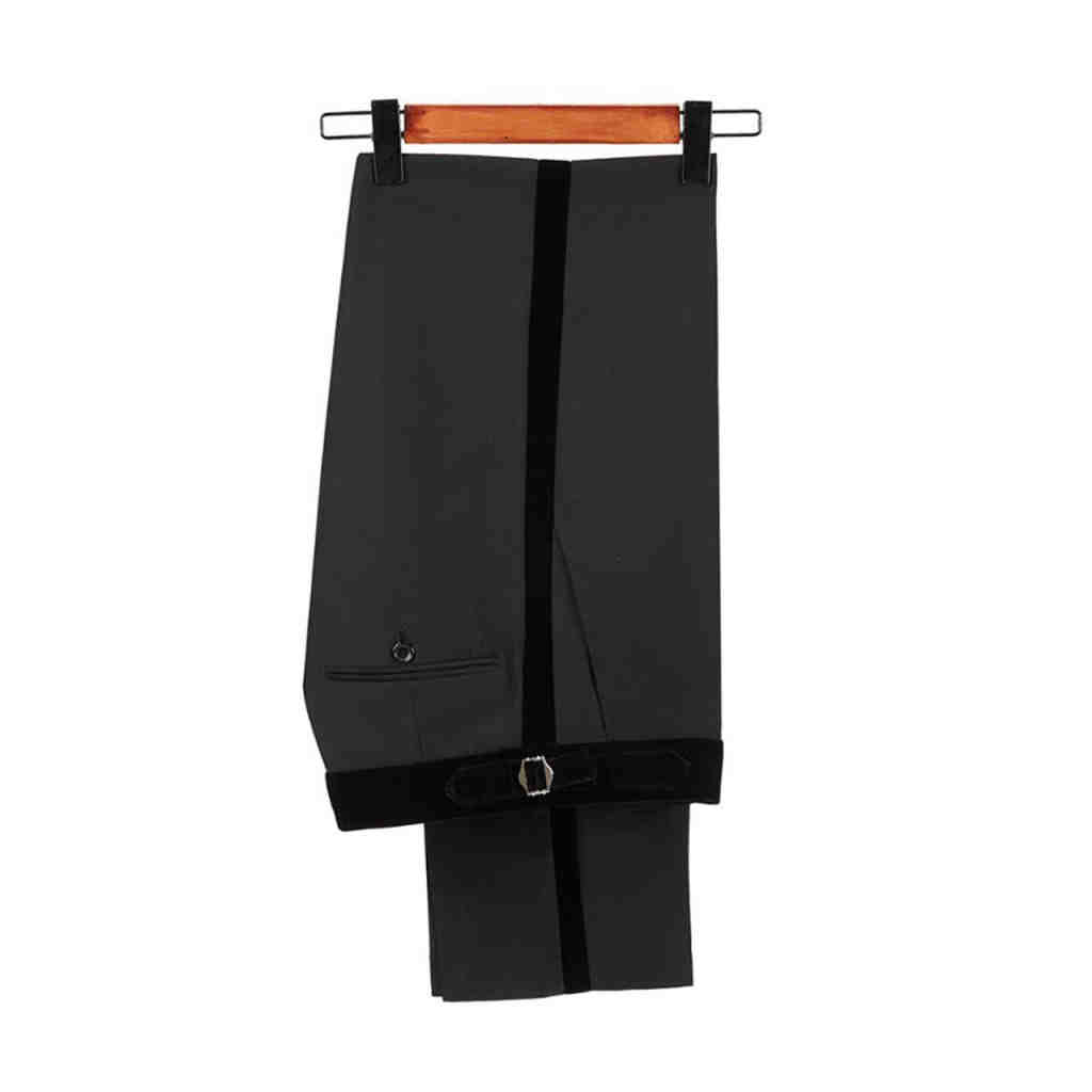 Dress Pant Flat Front - Erkek Siyah Klasik Düz Ön Resmi
