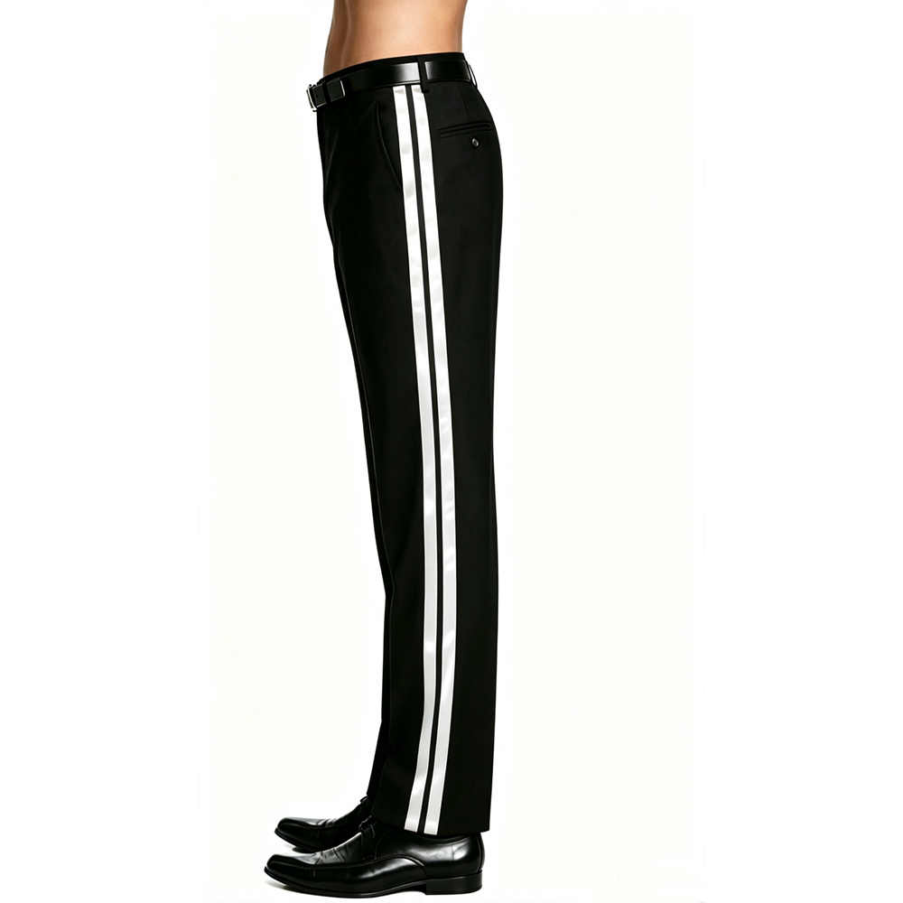 Çift Çizgili Erkek Smokin Pant - Dress Pant Flat Front incelemesi ve fiyatı