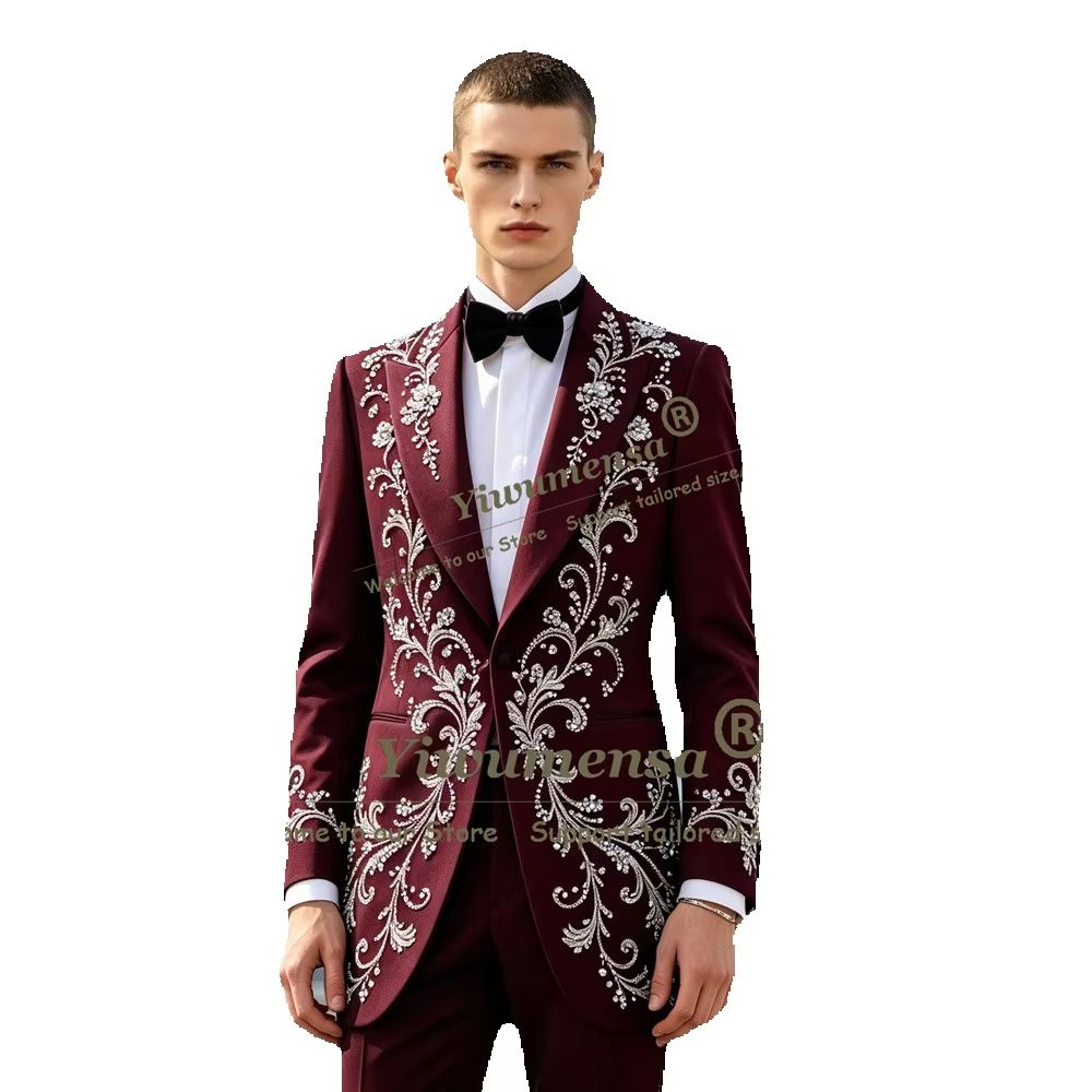 Lüks Kristal Boncuk İşlemeli E - Men'S Formal Dinner Wear incelemesi ve fiyatı