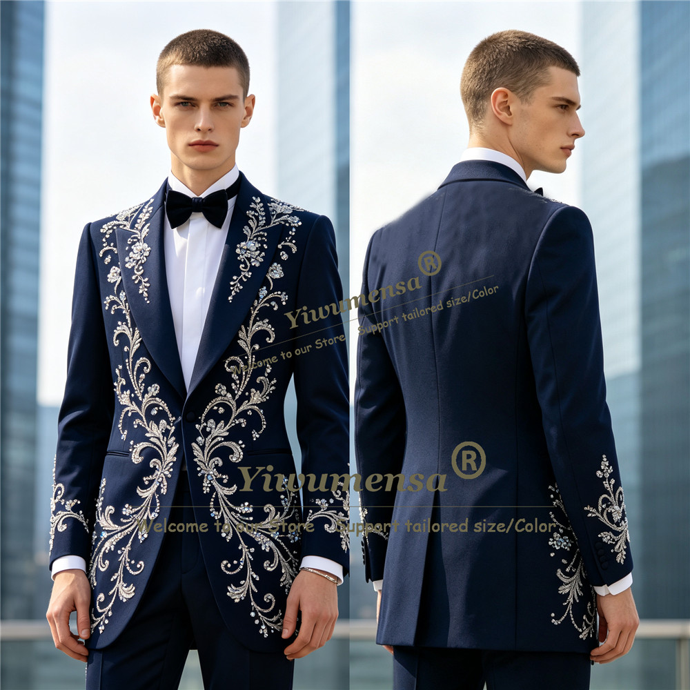 Lüks Kristal Boncuk İşlemeli E - Men'S Formal Dinner Wear incelemesi ve fiyatı