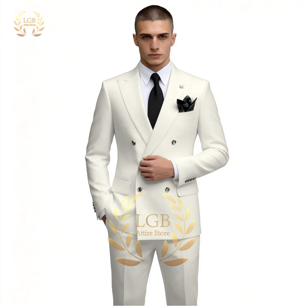 Erkek Beyaz Kruvaze Takım Elbi - Men'S Formal Dinner Wear incelemesi ve fiyatı