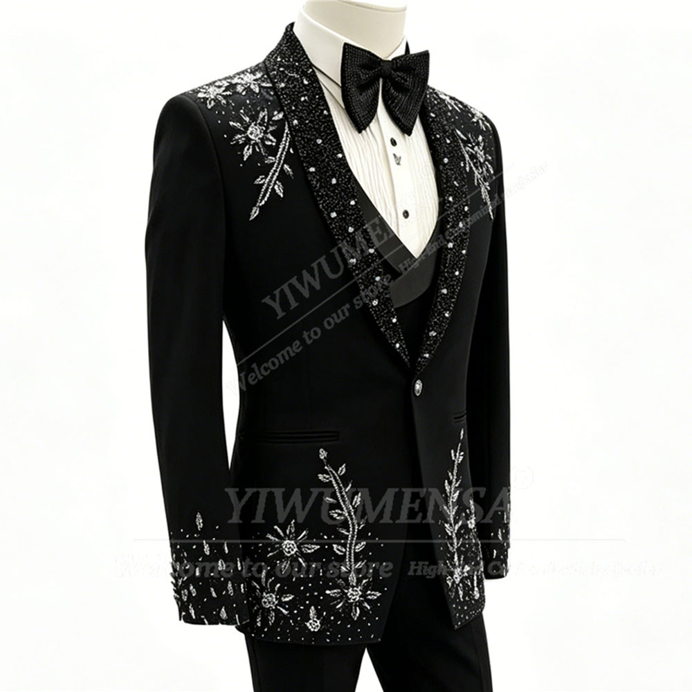 Parlak Kristal Boncuklu Takım  - Men'S Formal Dinner Wear incelemesi ve fiyatı